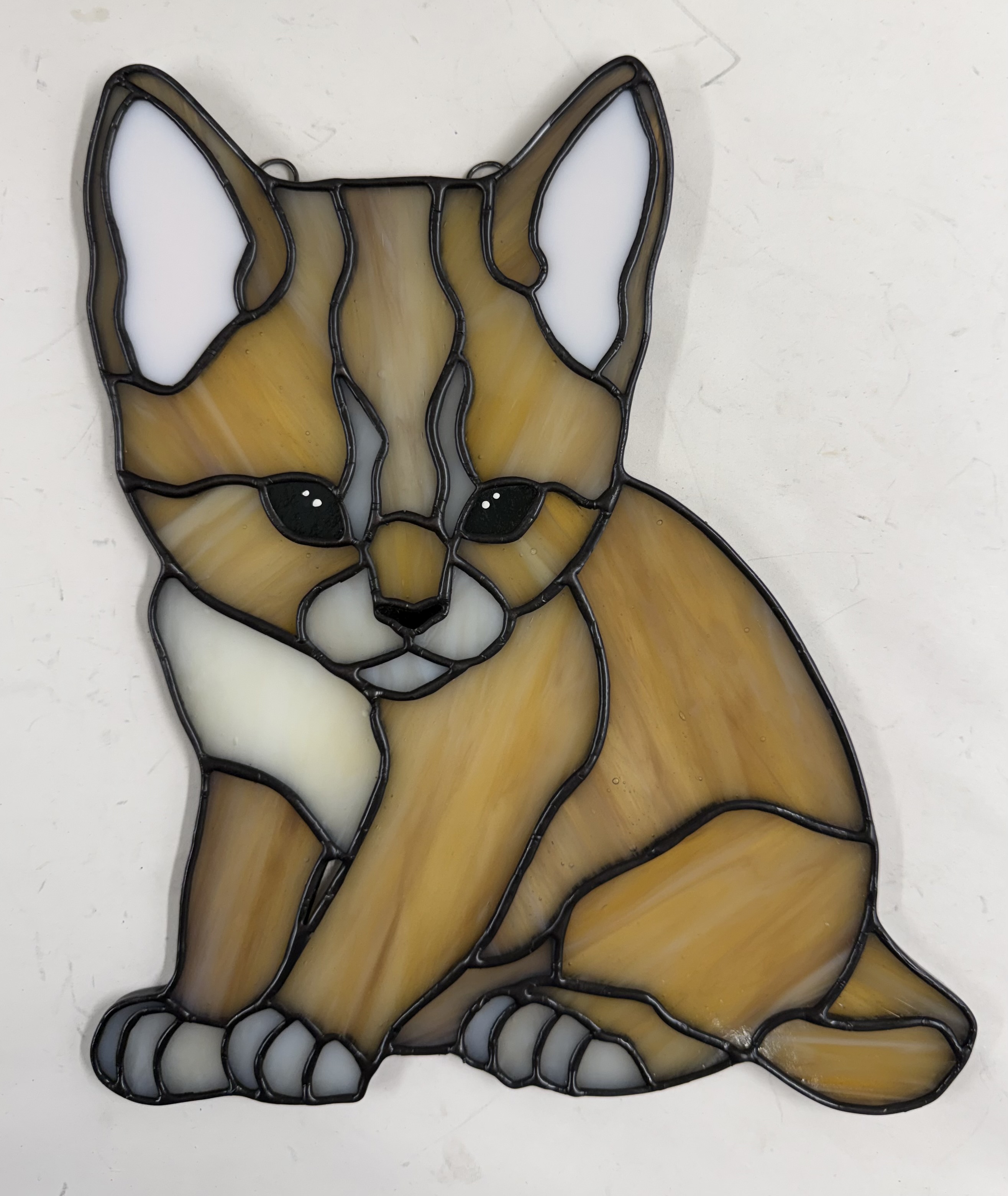 Baby mountain lion stained glass pattern